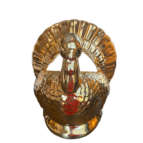 New 2021 Bath & Body Works GOLD TURKEY Candle Pedestal Holder - Picture 2 of 6